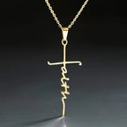 Cruz de Fe con Letra Elegante: Dije de Fe y Joyería para el Día a Día
