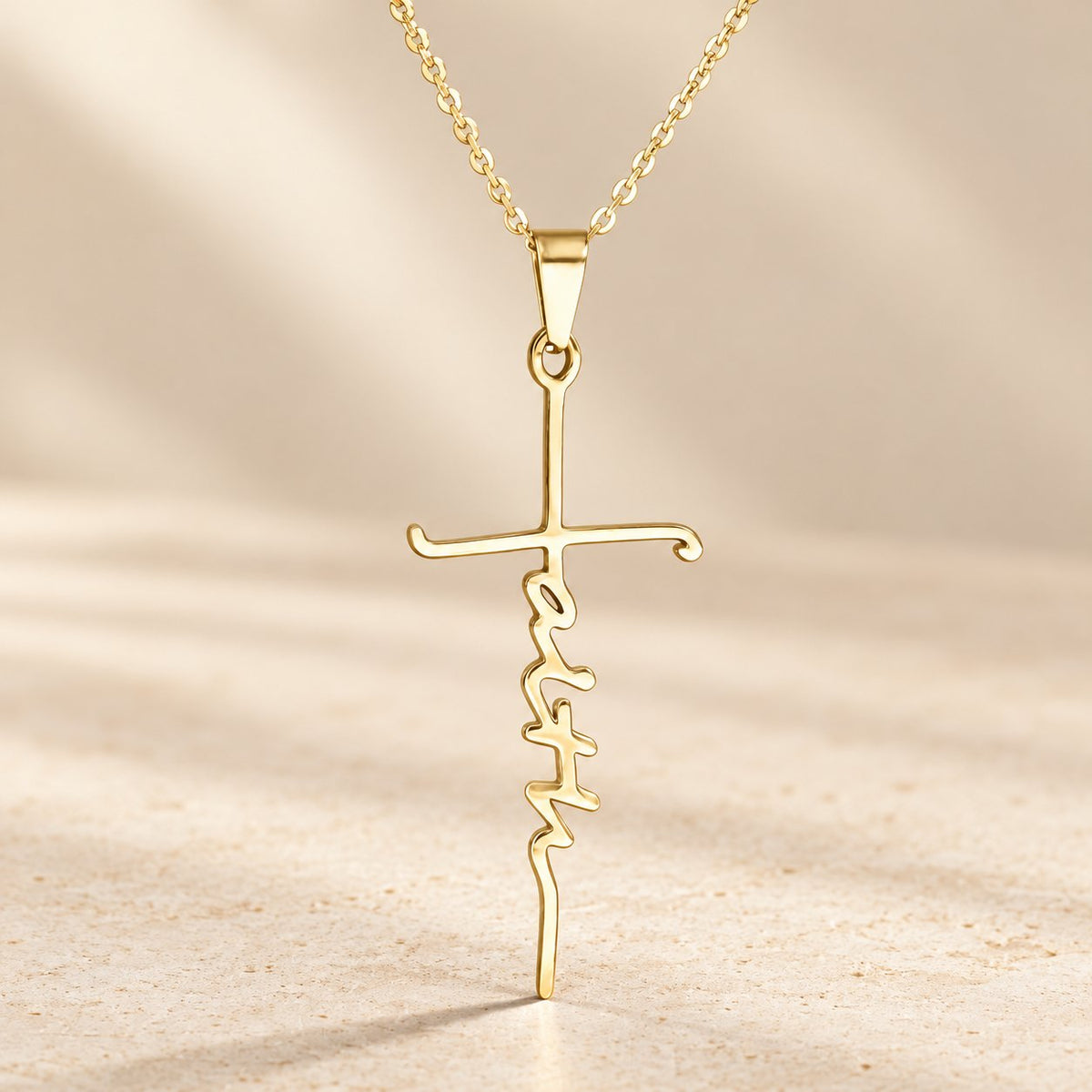 Elegant Scripted Faith Cross