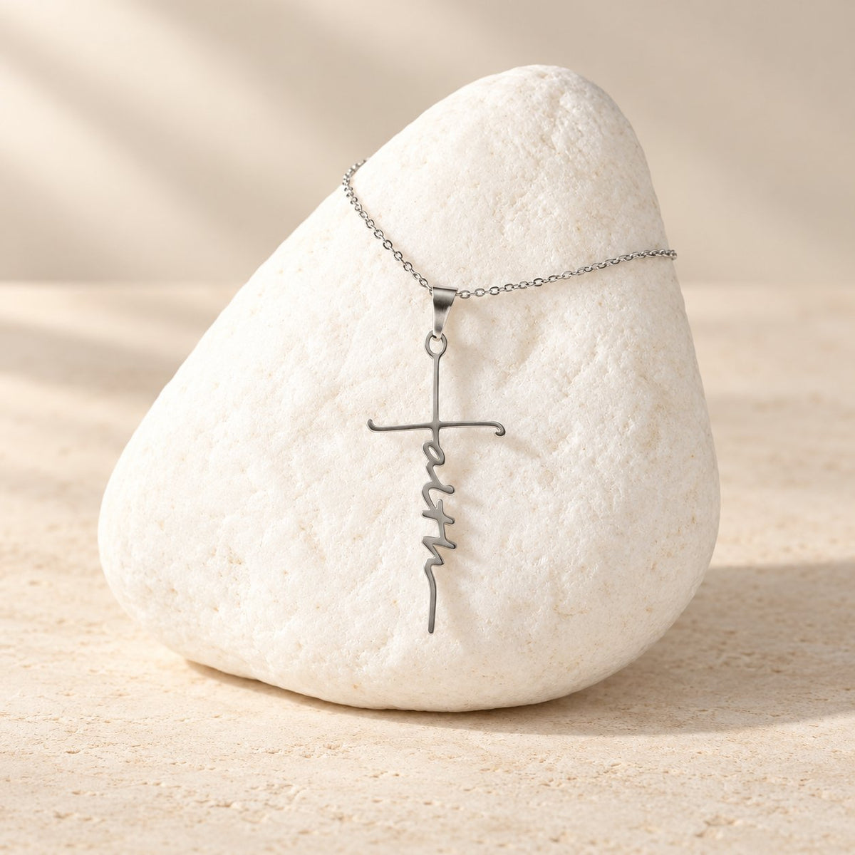 Elegant Scripted Faith Cross