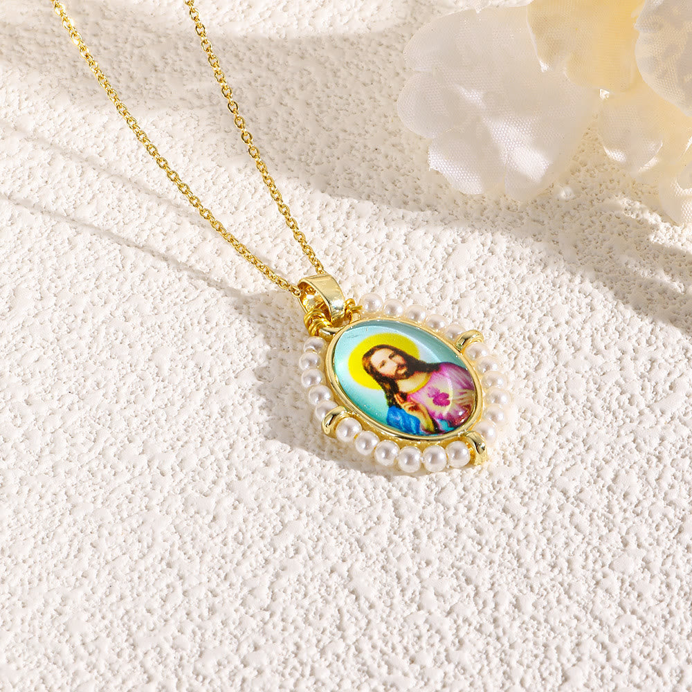 Collar con Dije de Ícono Sagrado: Detalle Suave de Fe para el Día a Día
