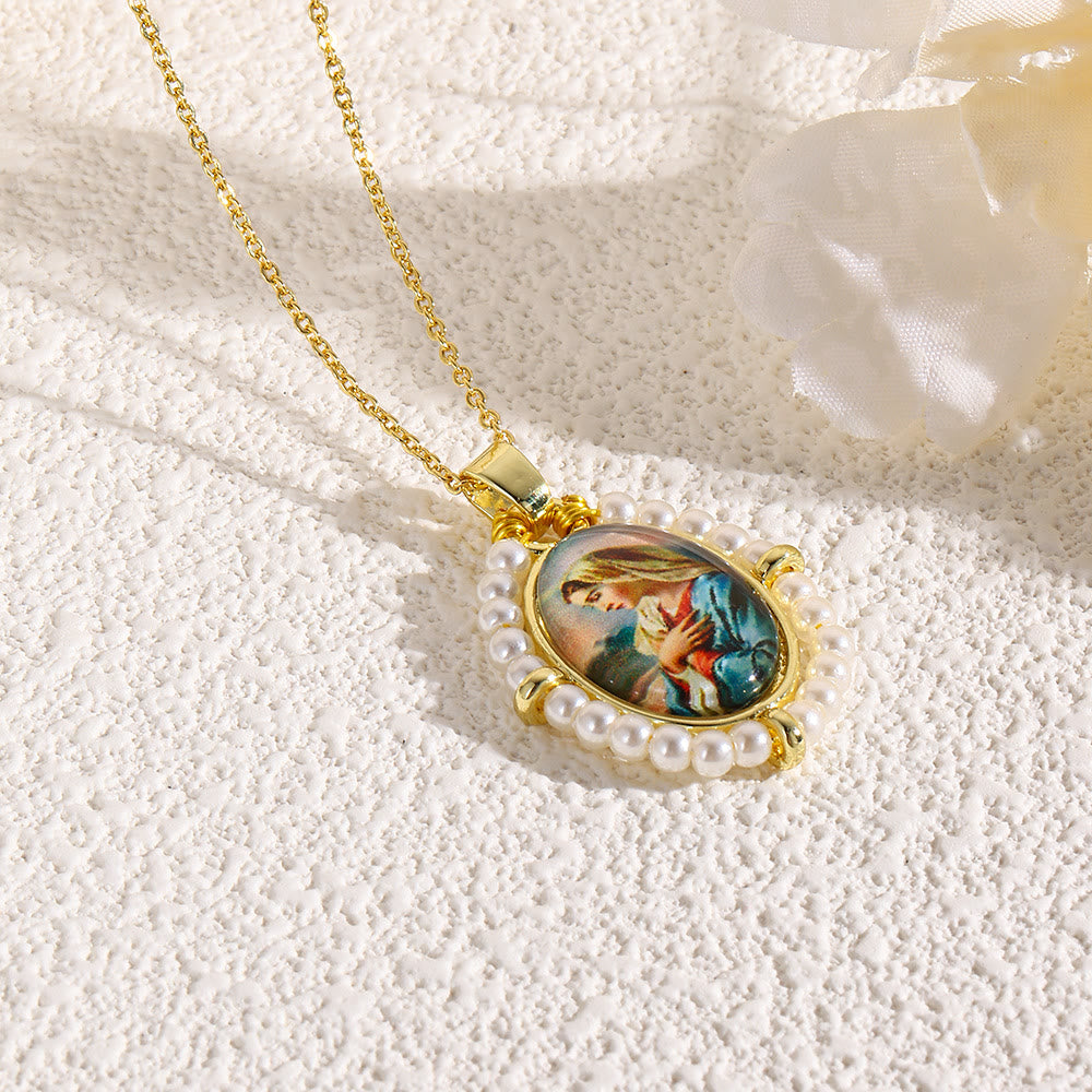 Collar con Dije de Ícono Sagrado: Detalle Suave de Fe para el Día a Día