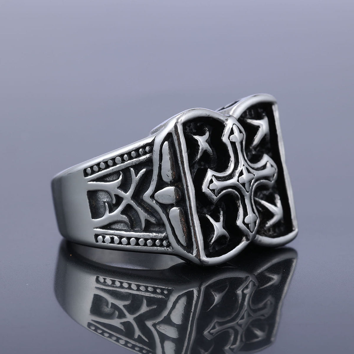 Rugged Cross Design Ring