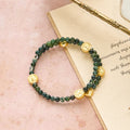 Pulsera Rosario de Alambre con Memoria de Ágata Musgo: Devoción para el Día a Día