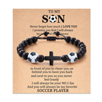Pulsera de Cuentas Deportivas con Cruz: Devoción para Amantes del Deporte