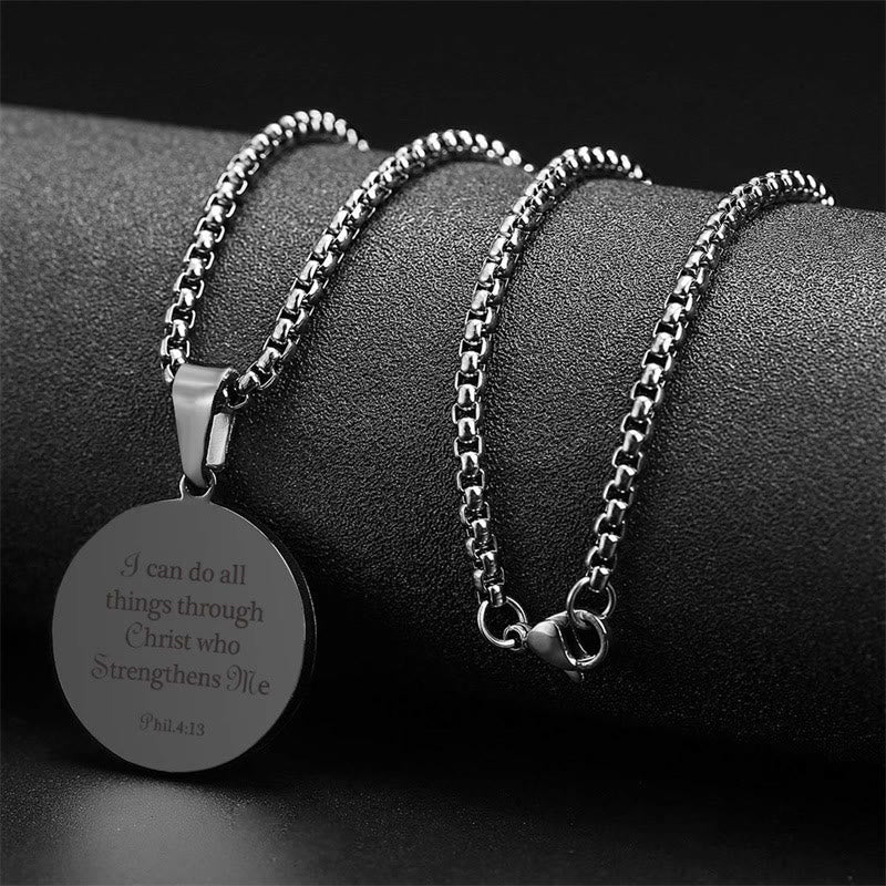 Collar con Dije de Oración Deportiva: Filipenses 4:13 e Ícono de Deporte para Llevar