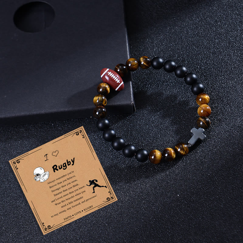Pulsera Deportiva de Ojo de Tigre y Acabado Mate: Recordatorio Constante de Fuerza