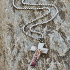 Collar de Cruz con Imagen Vitral: Fe con Arte Cerca del Corazón