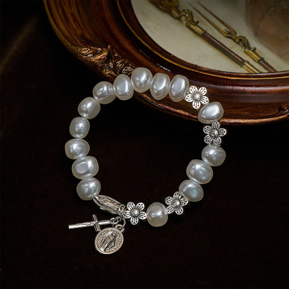 Pulsera "Luz de Gracia" — Cuentas Suaves con Dijes Devocionales