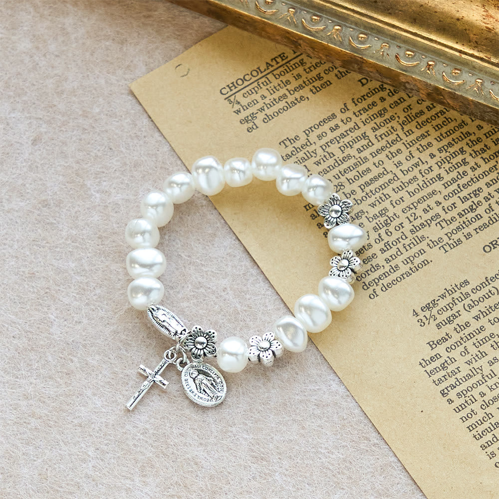 Pulsera "Luz de Gracia" — Cuentas Suaves con Dijes Devocionales