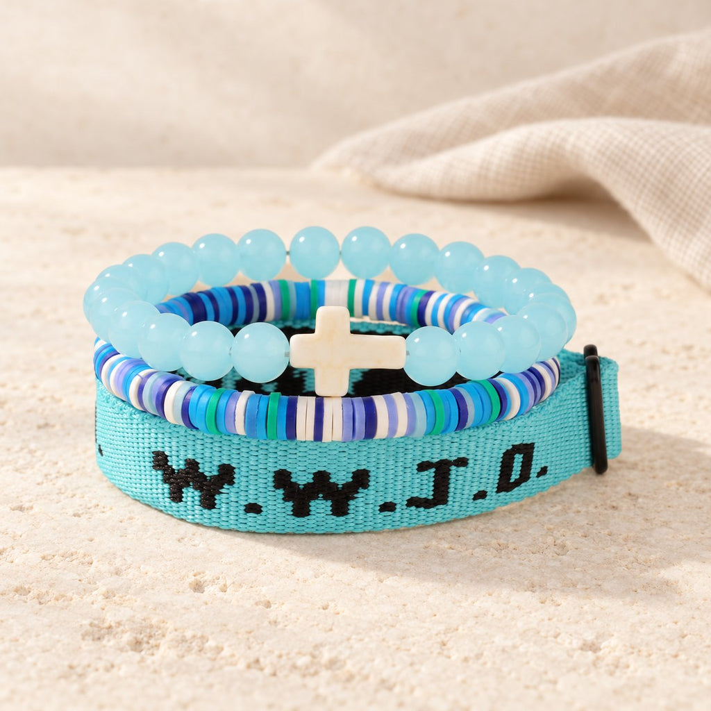 Faith Prompt Bracelet with Cross Bead & WWJD Card