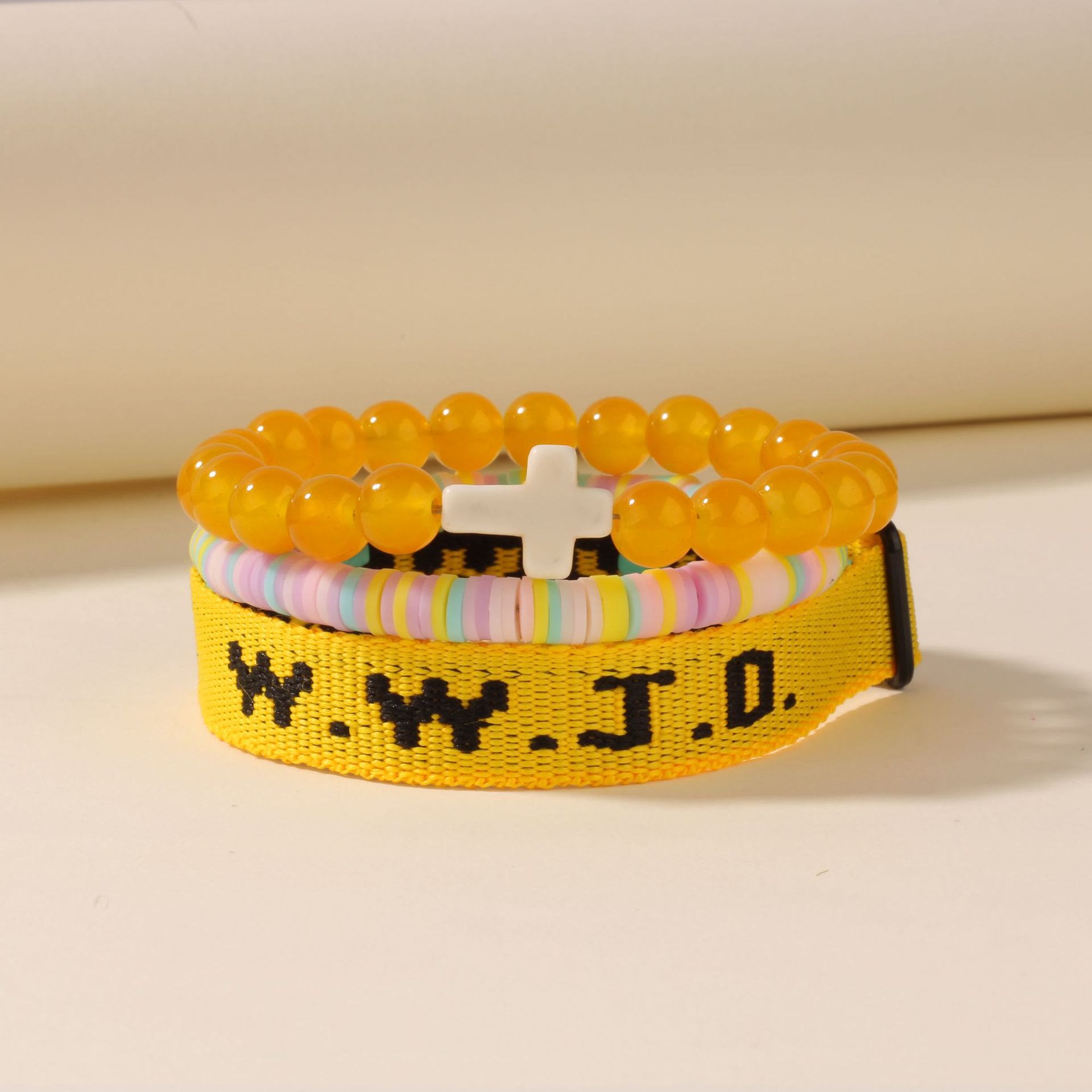 Pulsera de Fe con Cuenta de Cruz y Tarjeta WWJD: Recuerdo Listo para Regalar