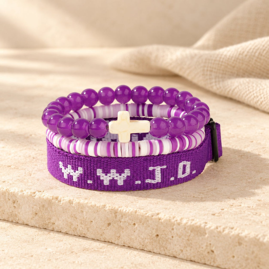 Faith Prompt Bracelet with Cross Bead & WWJD Card