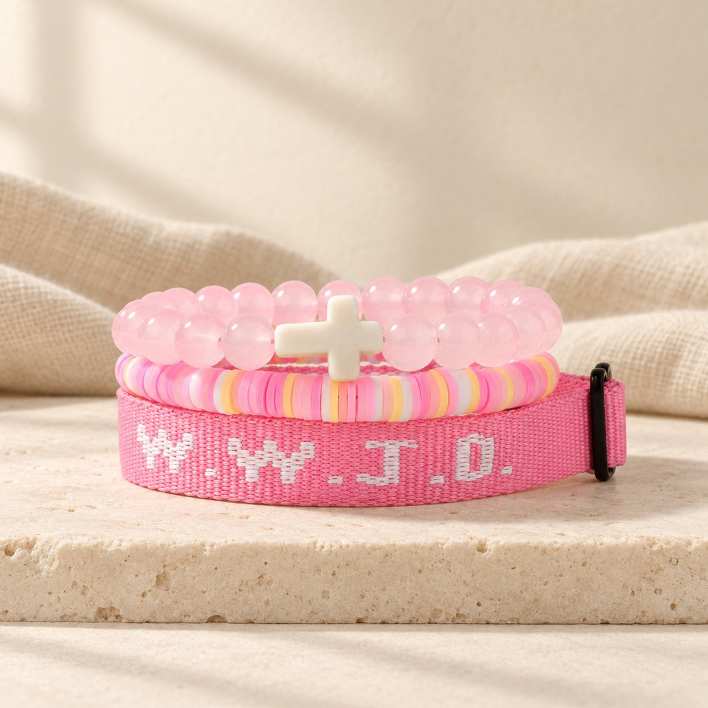 Faith Prompt Bracelet with Cross Bead & WWJD Card