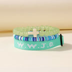 Pulsera de Fe con Cuenta de Cruz y Tarjeta WWJD: Recuerdo Listo para Regalar