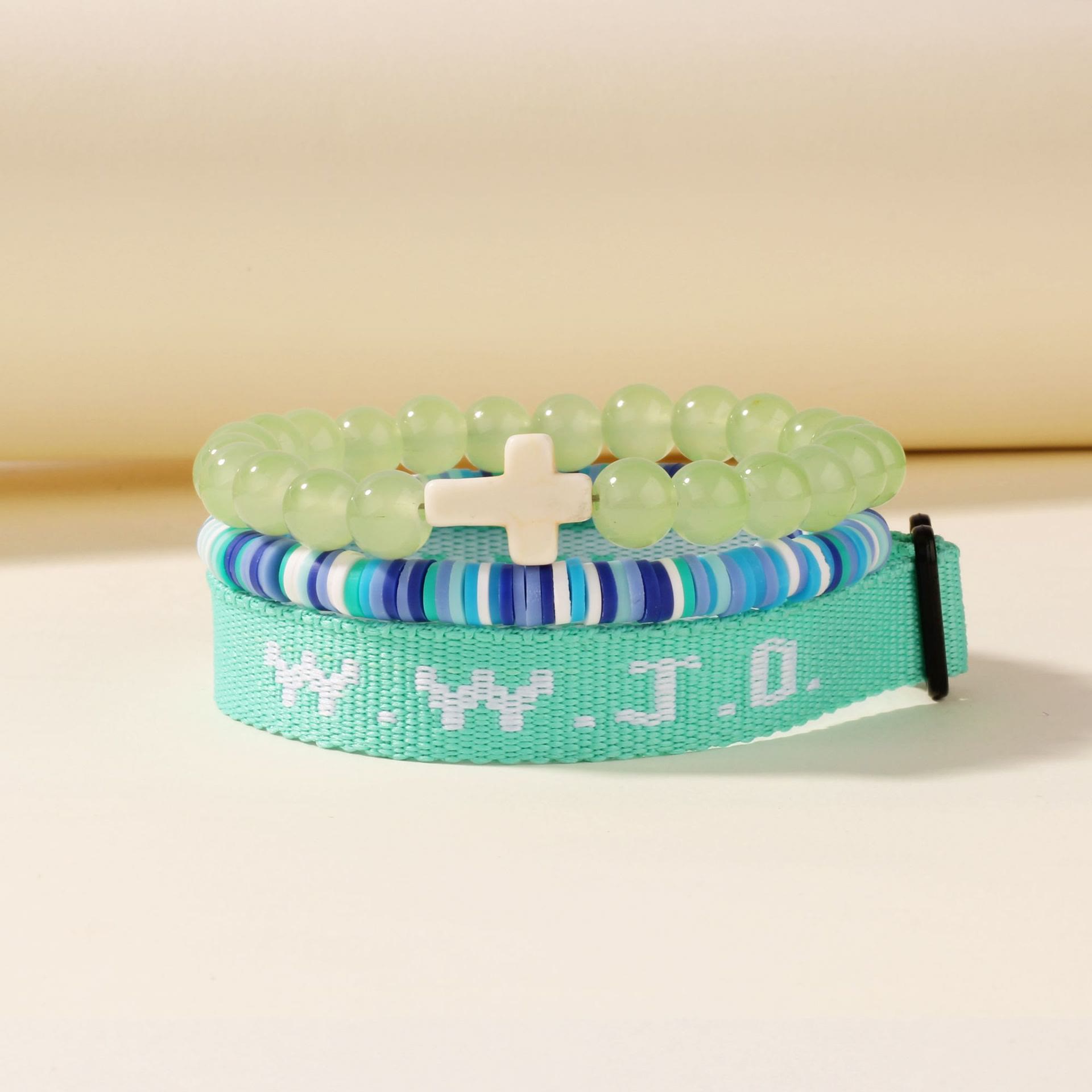 Pulsera de Fe con Cuenta de Cruz y Tarjeta WWJD: Recuerdo Listo para Regalar