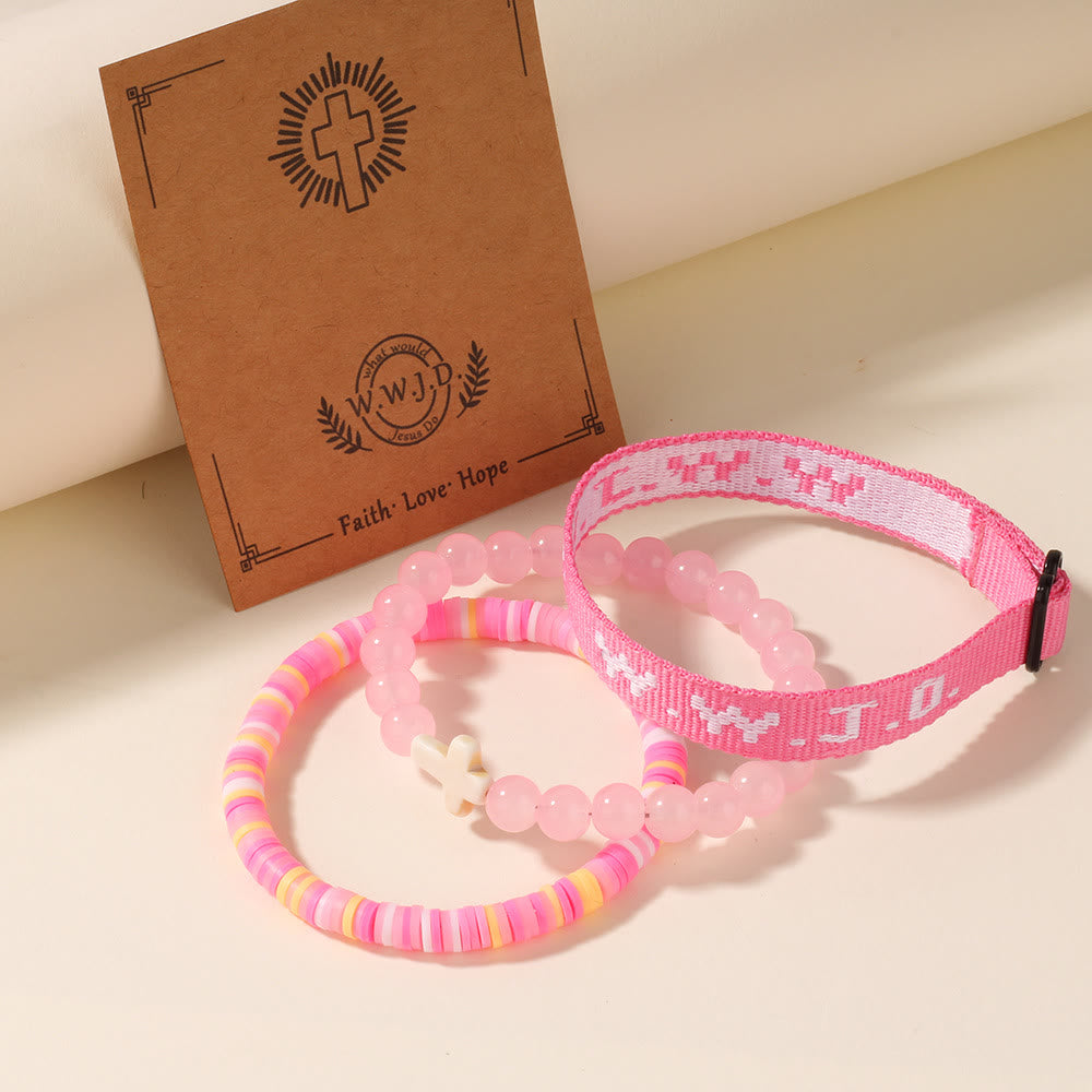 Pulsera de Fe con Cuenta de Cruz y Tarjeta WWJD: Recuerdo Listo para Regalar