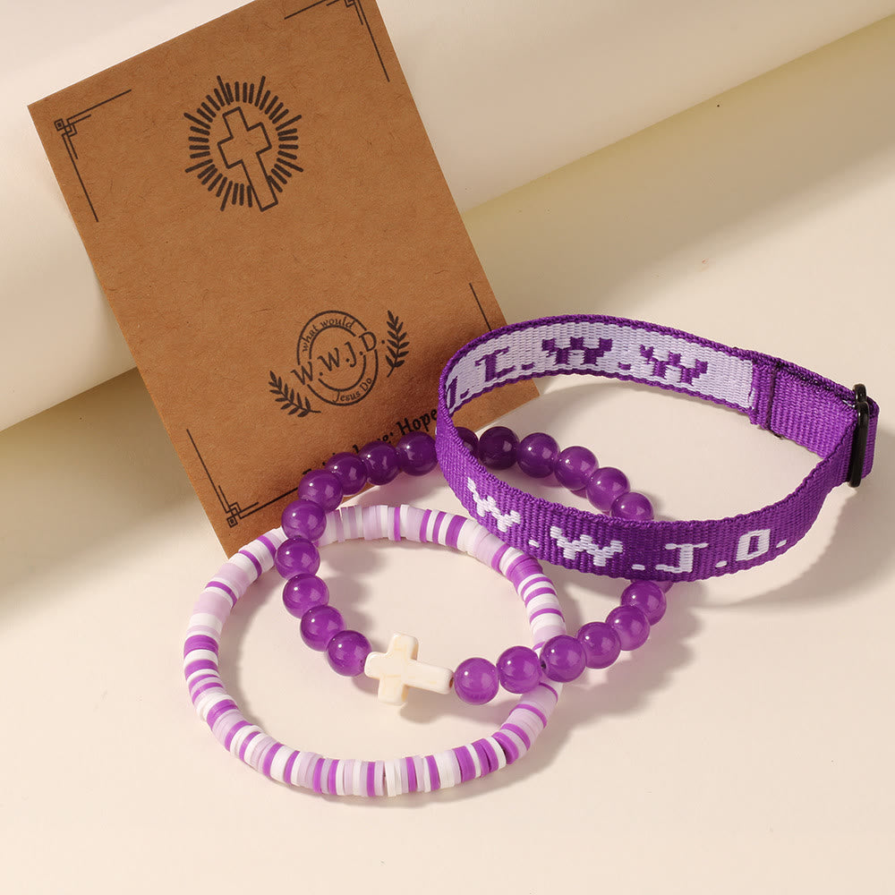 Pulsera de Fe con Cuenta de Cruz y Tarjeta WWJD: Recuerdo Listo para Regalar