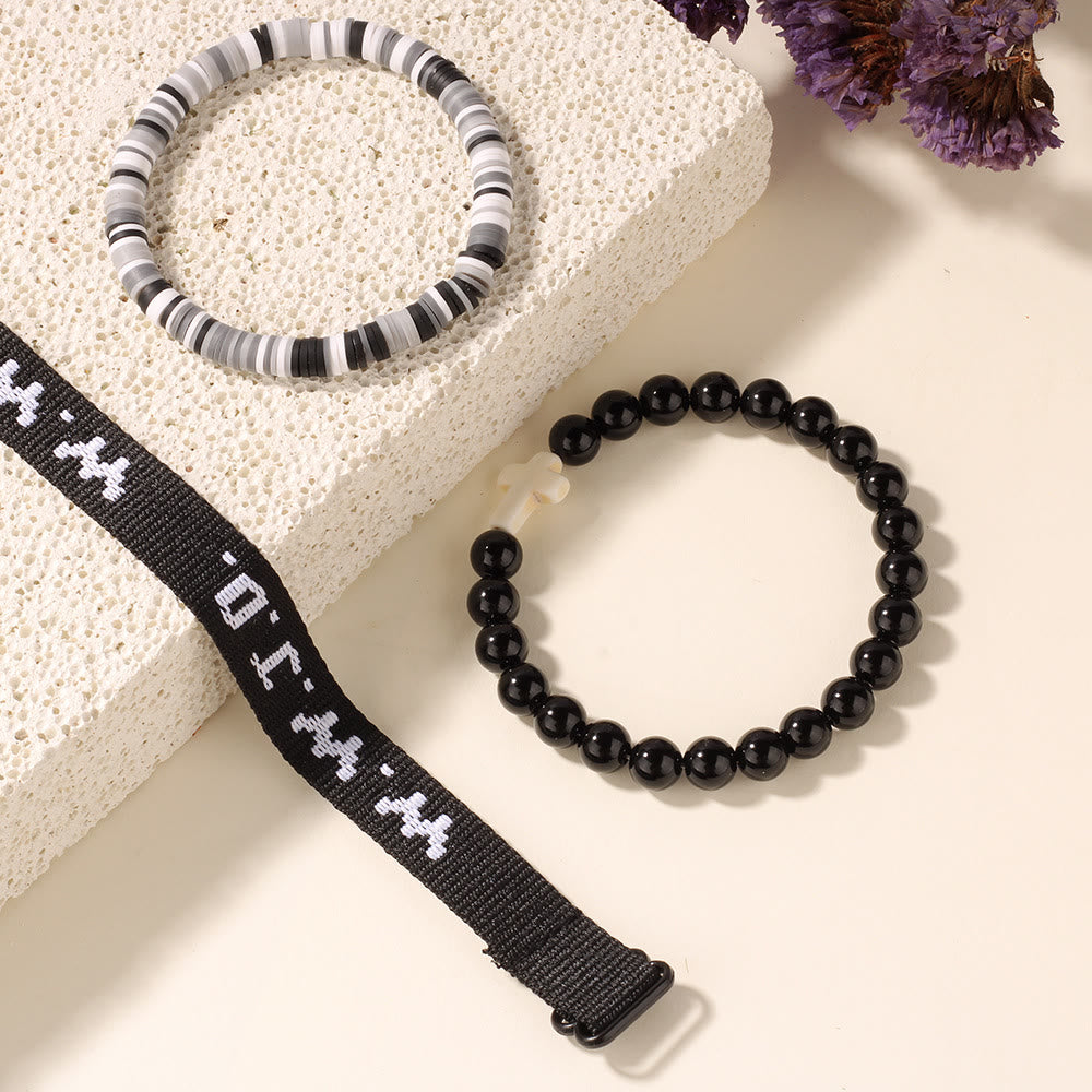 Pulsera de Fe con Cuenta de Cruz y Tarjeta WWJD: Recuerdo Listo para Regalar