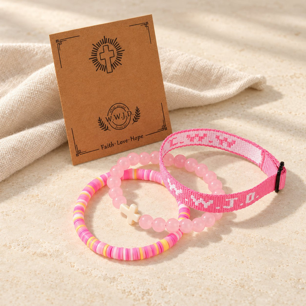 Faith Prompt Bracelet with Cross Bead & WWJD Card