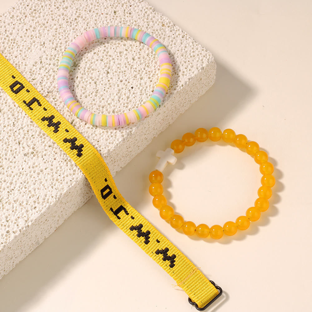 Pulsera de Fe con Cuenta de Cruz y Tarjeta WWJD: Recuerdo Listo para Regalar