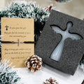 Set de Pulsera de Cruz y Cruz del Ángel de la Guarda: Recordatorio Táctil de Fe