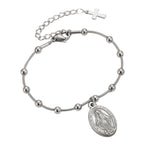 Pulsera con Medalla de la Virgen y Detalle de Cruz: Recordatorio de Fe y Cuidado Diario