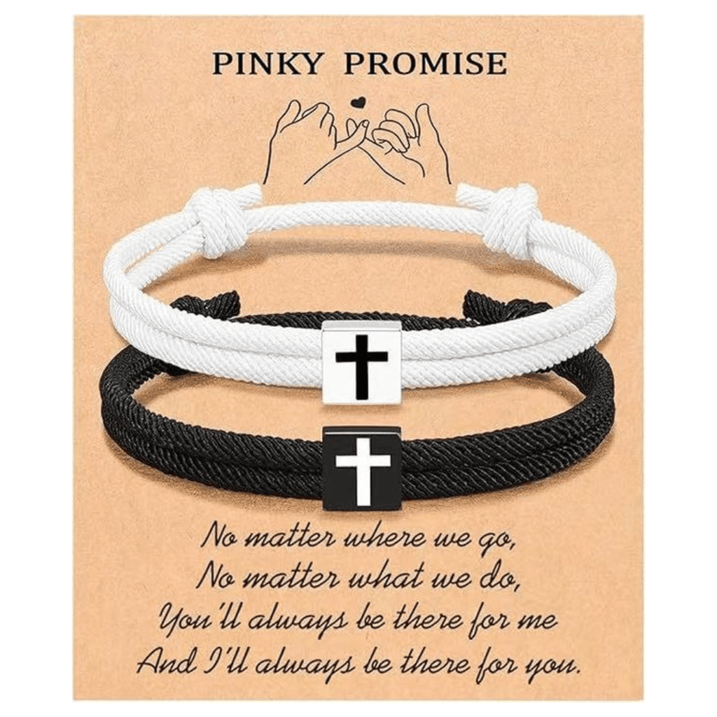 Pulsera de Cordón Milano con Cruz y Tarjeta de Regalo: Bendición para Bautizos y Ocasiones