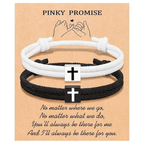 Pulsera de Cordón Milano con Cruz y Tarjeta de Regalo: Bendición para Bautizos y Ocasiones
