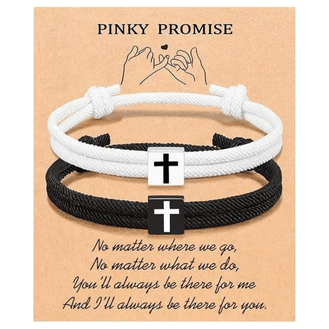 Pulsera de Cordón Milano con Cruz y Tarjeta de Regalo: Bendición para Bautizos y Ocasiones