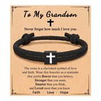 Pulsera de Cordón Milano con Cruz y Tarjeta de Regalo: Bendición para Bautizos y Ocasiones