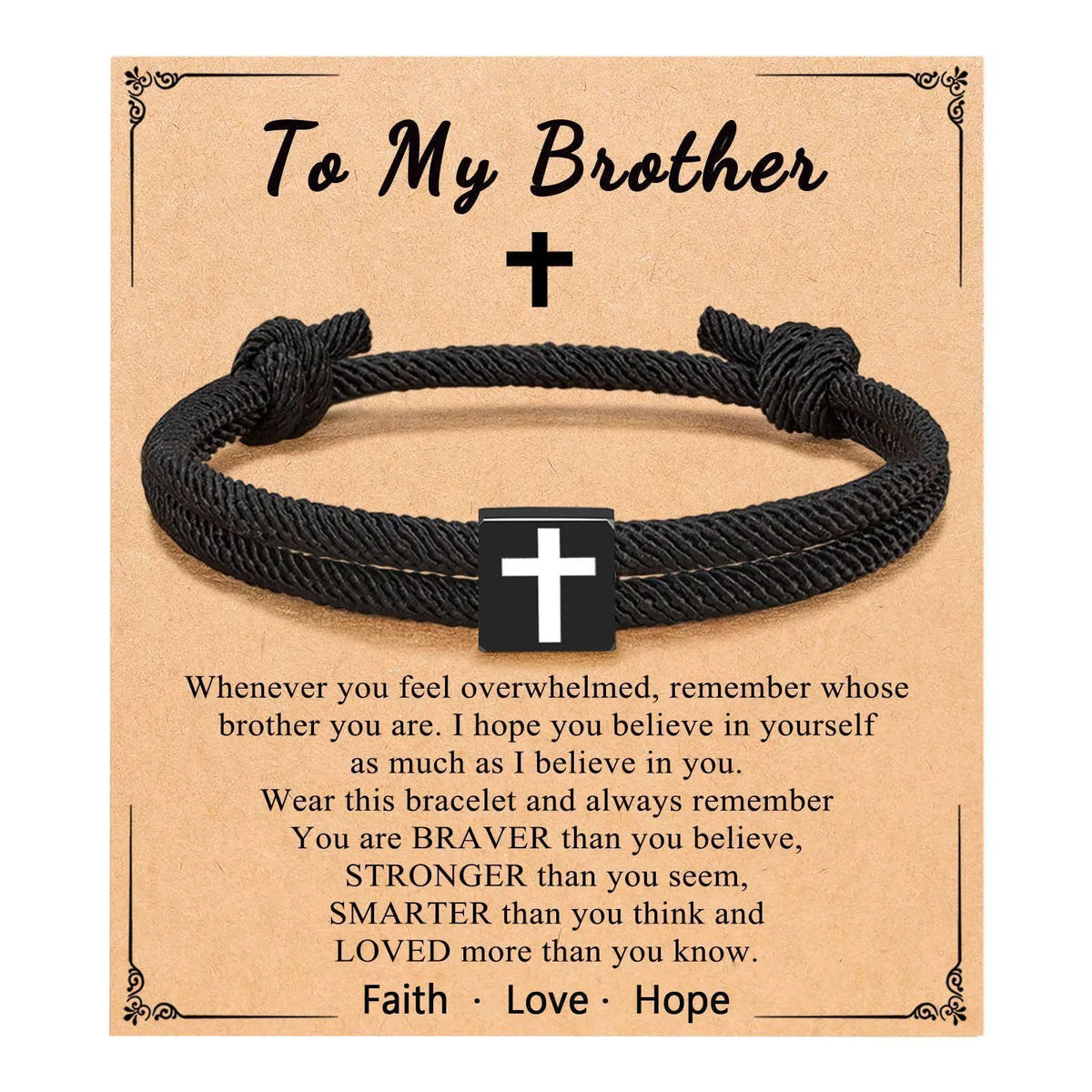 Milano Rope Cross Bracelet with Gift Card