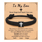 Pulsera de Cordón Milano con Cruz y Tarjeta de Regalo: Bendición para Bautizos y Ocasiones