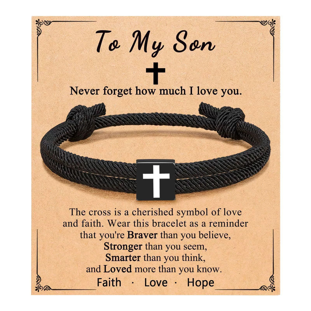 Milano Rope Cross Bracelet with Gift Card
