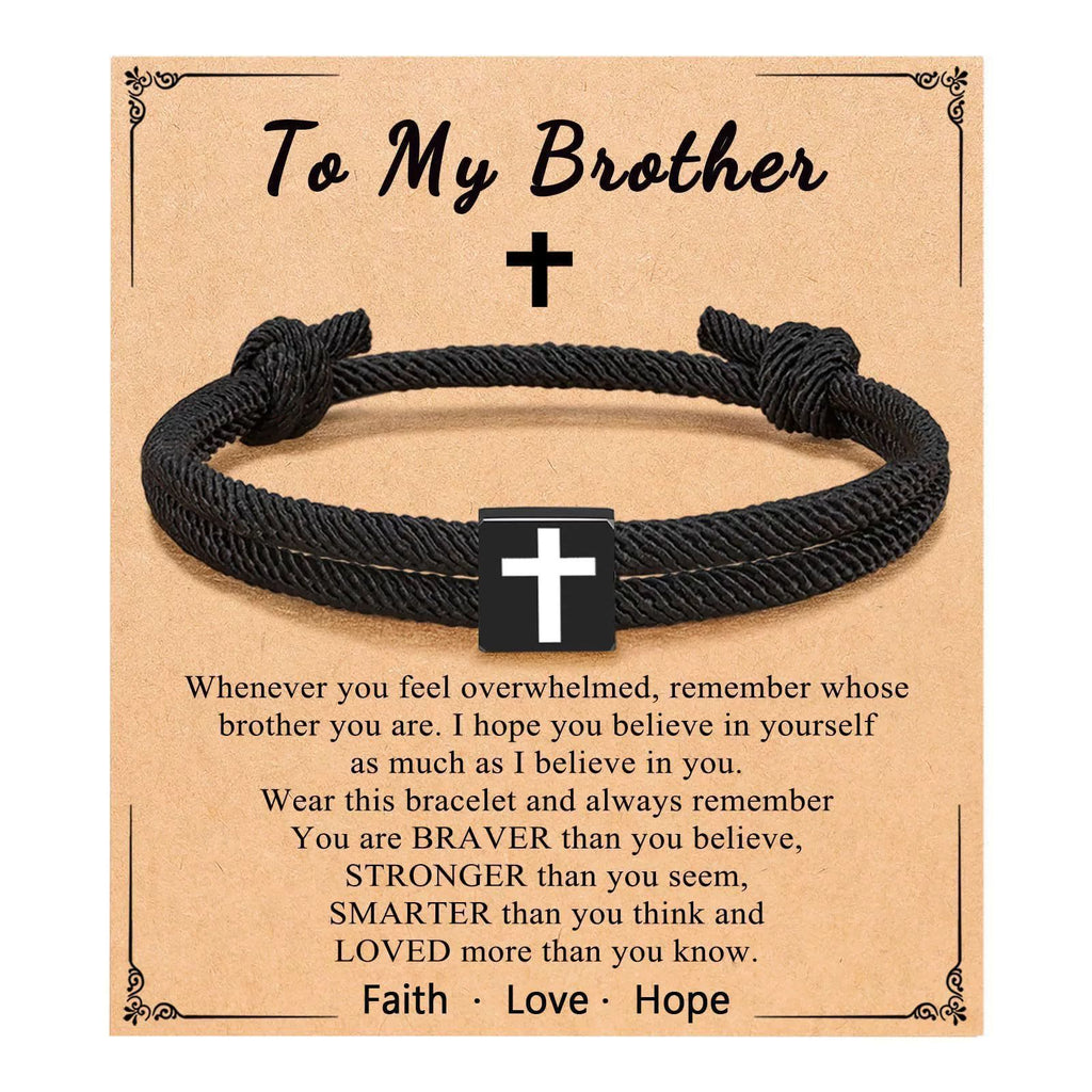 Pulsera de Cordón Milano con Cruz y Tarjeta de Regalo: Bendición para Bautizos y Ocasiones