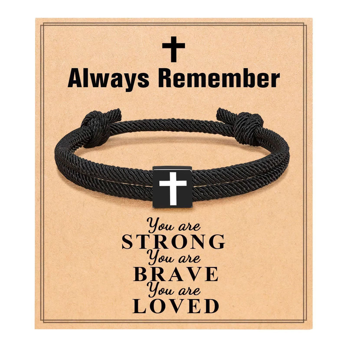 Milano Rope Cross Bracelet with Gift Card