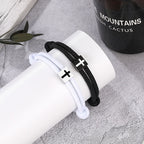 Pulsera de Cordón Milano con Cruz y Tarjeta de Regalo: Bendición para Bautizos y Ocasiones