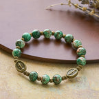 Rosario y Pulsera de Cristal Estilo Óleo: Recordatorio de Fe y Gracia