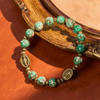 Rosario y Pulsera de Cristal Estilo Óleo: Recordatorio de Fe y Gracia