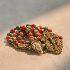 Rosario y Pulsera de Cristal Estilo Óleo: Recordatorio de Fe y Gracia