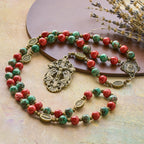 Rosario y Pulsera de Cristal Estilo Óleo: Recordatorio de Fe y Gracia