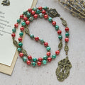 Rosario y Pulsera de Cristal Estilo Óleo: Recordatorio de Fe y Gracia