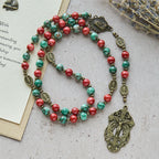 Rosario y Pulsera de Cristal Estilo Óleo: Recordatorio de Fe y Gracia