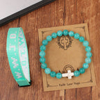 Pulsera de Fe con Cuenta de Cruz y Tarjeta WWJD: Recuerdo Listo para Regalar
