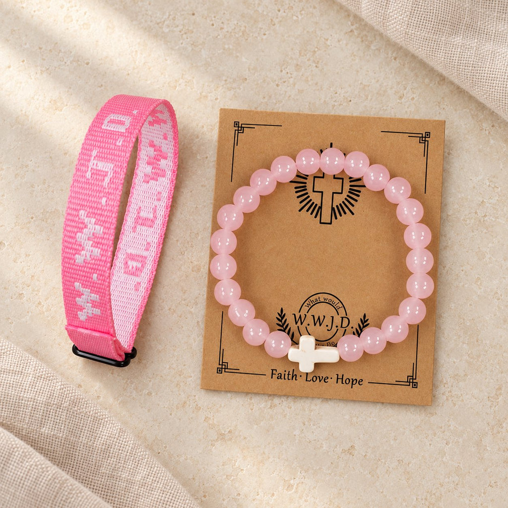 Faith Prompt Bracelet with Cross Bead & WWJD Card
