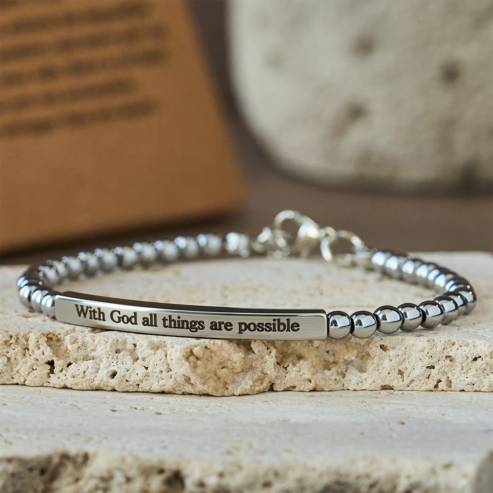 Pulsera Mateo 19:26 y Salmo 46:5: Recordatorio Sereno de la Presencia Divina