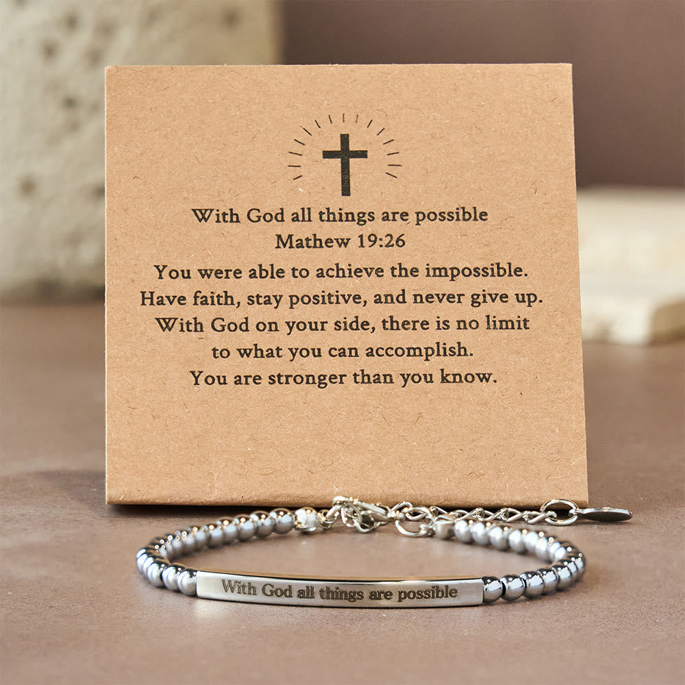 Pulsera Mateo 19:26 y Salmo 46:5: Recordatorio Sereno de la Presencia Divina