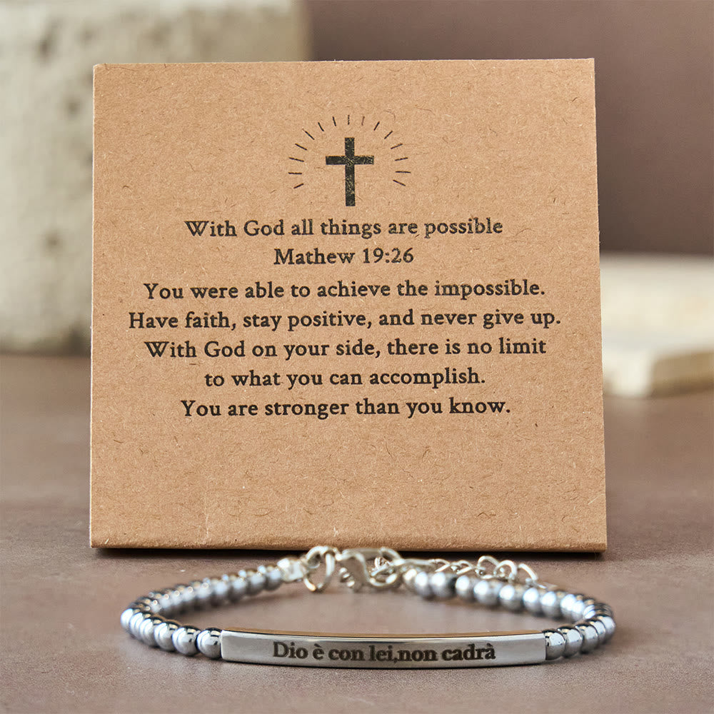 Pulsera Mateo 19:26 y Salmo 46:5: Recordatorio Sereno de la Presencia Divina