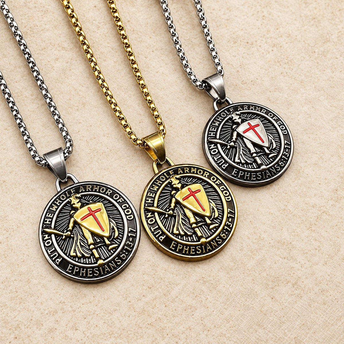 Vintage 3-Color Ephesians 6 Necklace