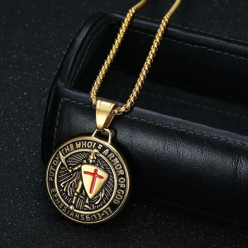 Collar Vintage Efesios 6 en 3 Colores: Recordatorio de Fuerza Espiritual