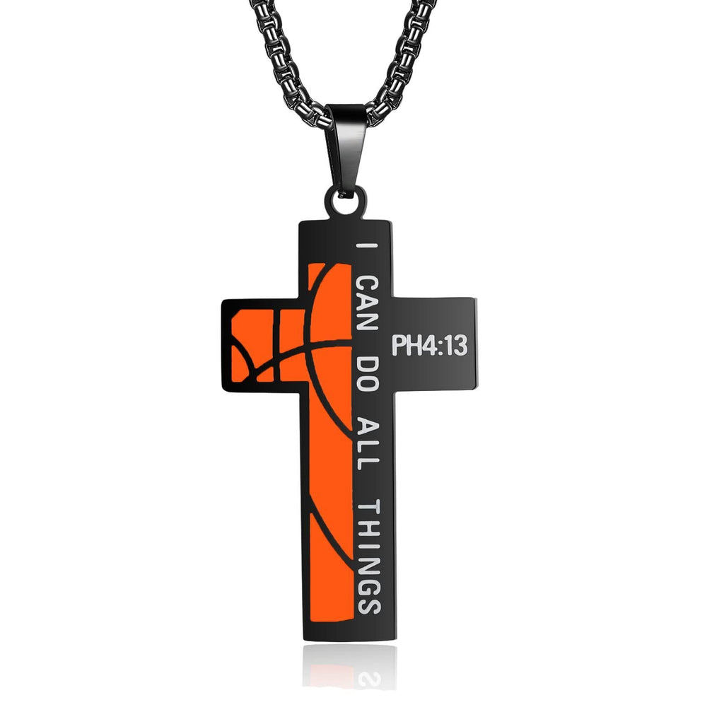 Collar de Cruz de Rugby/Baloncesto: Devoción para Amantes del Deporte